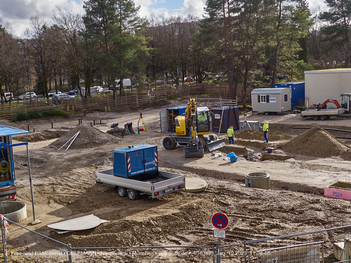 10.01.2023 - Baustelle an der Quiddestraße Haus für Kinder in Neuperlach